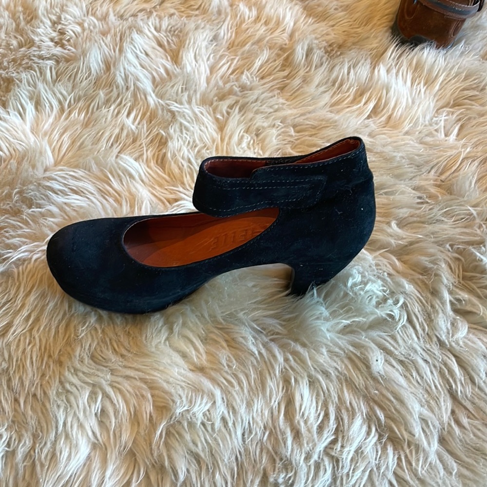 Black suede ankle strap sexy shoe